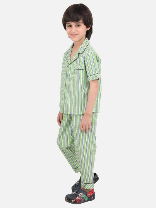 SHOPmOZO Unisex Pure Cotton Short Sleeve Kids Nightwear /Nightdress/Sleepsuit/Sleepwear/Night Suit for Boys and Girls Top and  Pyjama Combo Set,(SM-00650UNISEXSWPT_Parent) - Cartazia
